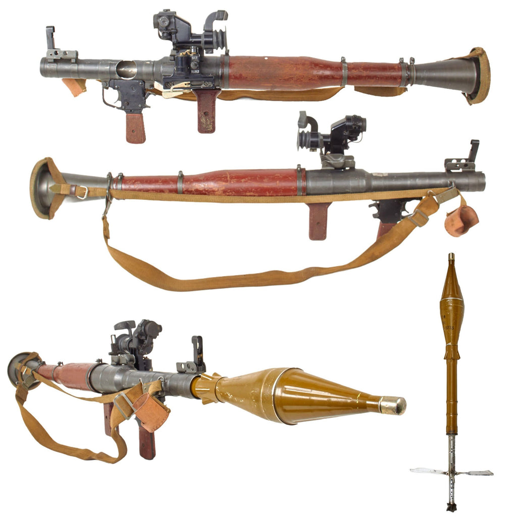 Original Soviet Cold War 1979 Dated RPG-7V Rocket Propelled Grenade Inert Launcher RPG with Bulgarian PGO-7 Scope & Inert Chinese Type 69 Rocket Round Original Items
