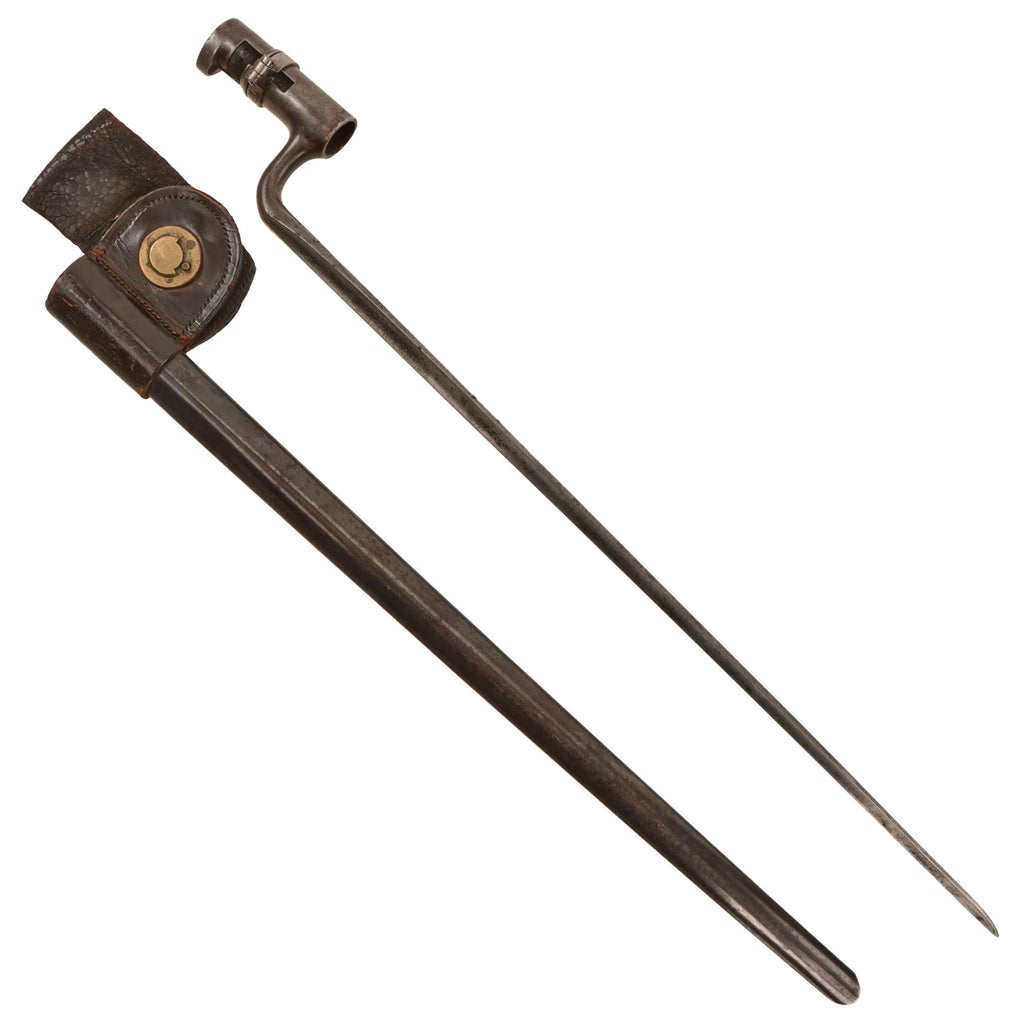 Original U.S. Springfield Trapdoor M1873 Rifle Socket Bayonet with 1st Pattern Frog and Scabbard