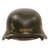 Original German WWII USGI Repainted Travel Diary Large M42 Helmet with 1943 Dated 58cm Liner and Chinstrap - Stamped EF66 Original Items
