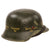 Original German WWII USGI Repainted Travel Diary Large M42 Helmet with 1943 Dated 58cm Liner and Chinstrap - Stamped EF66 Original Items