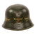 Original German WWII USGI Repainted Travel Diary Large M42 Helmet with 1943 Dated 58cm Liner and Chinstrap - Stamped EF66 Original Items