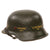 Original German WWII USGI Repainted Travel Diary Large M42 Helmet with 1943 Dated 58cm Liner and Chinstrap - Stamped EF66 Original Items