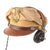Original U.S. WWII Named USAAF Officer’s Tan Crusher Visor Cap by Dobbs of New York with ANB-H-1 Headset