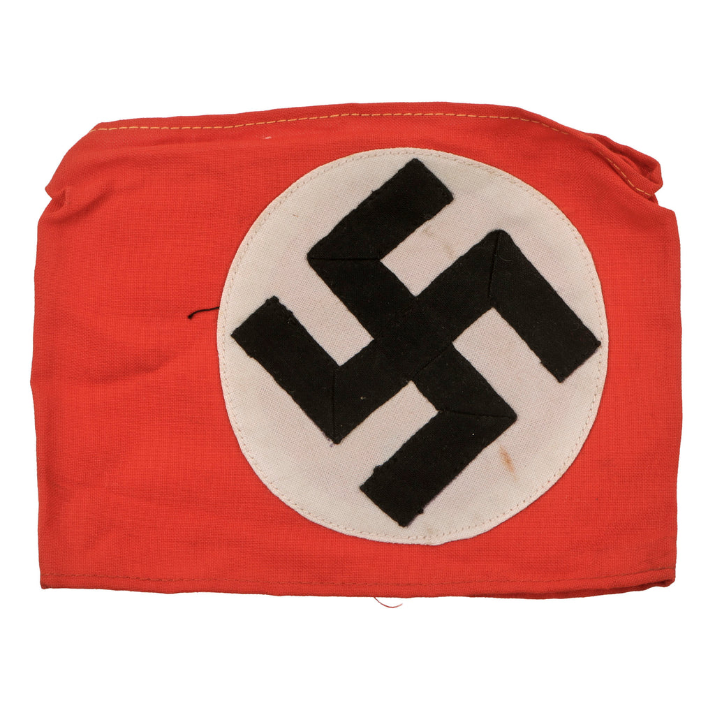Original German WWII NSDAP & SA Multi-piece Cotton Armband with Paper RZM A4/135 Tag Original Items