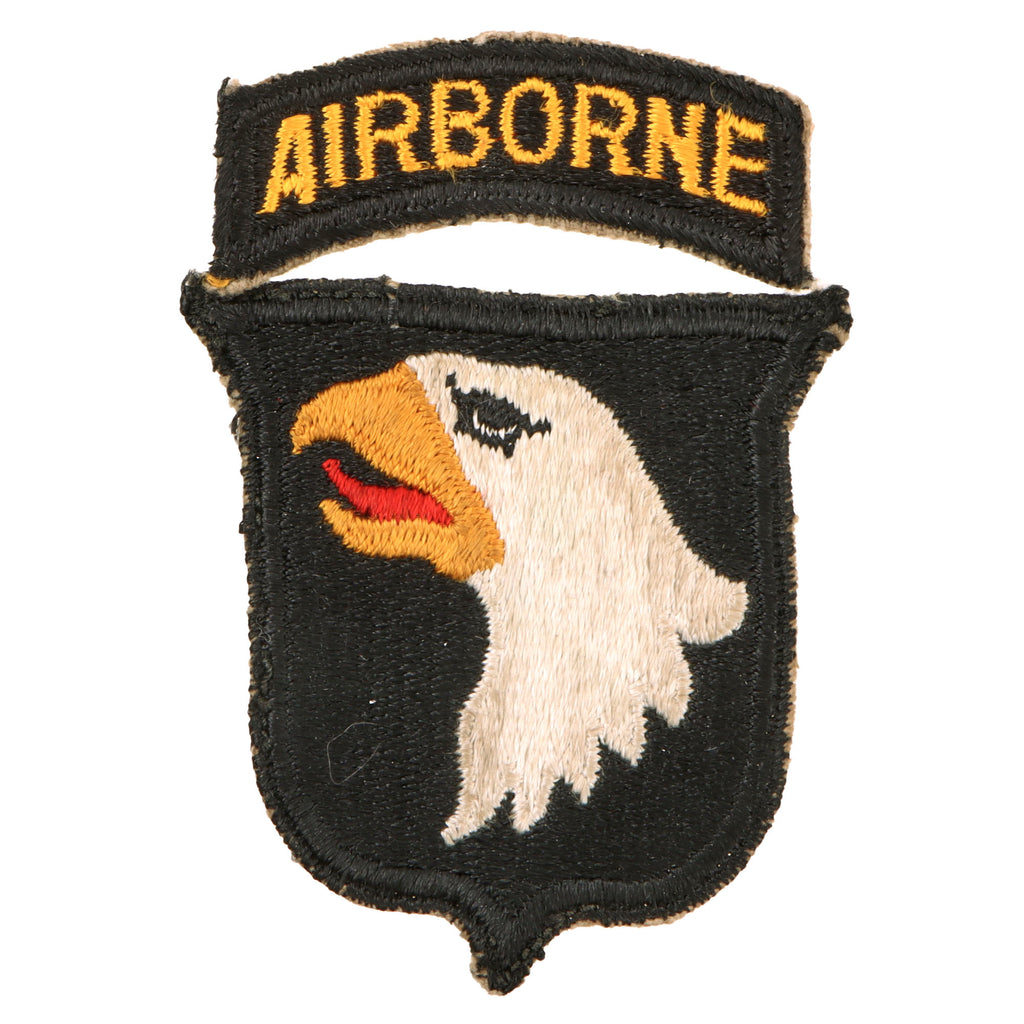 Original U.S. WWII “Bando Type 1” 101st Airborne Division Red Tongue Patch with Detached Rocker