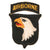 Original U.S. WWII “Bando Type 1” 101st Airborne Division Red Tongue Patch with Detached Rocker