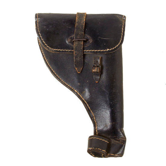 Original German WWII Stiff Black Preßstoff & Leather Flare Signal Pistol Holster - Rare Original Items