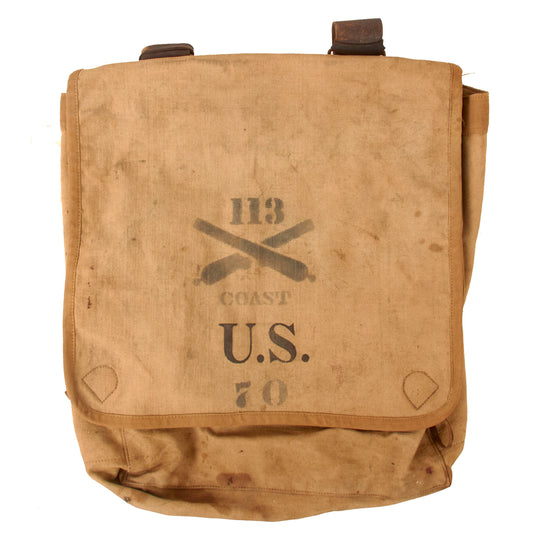 Original U.S. Indian Wars / Spanish-American War Era 113th Company Coastal Artillery Marked M-1878 “Blanket Bag” Knapsack by Rock Island Arsenal Original Items