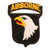 Original U.S. WWII Rare 101st Airborne Division Type 7 Patch with White Back & Integral Rocker Original Items