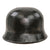 Original German WWII M34 Square Dip Ordnungspolizei Police Double Decal Steel Helmet by Eisenhüttenwerke Thale with Liner