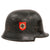 Original German WWII M34 Civic Square Dip NSDAP Double Decal Police Steel Helmet with Liner and Rubber Chinstrap - Ordnungspolizei