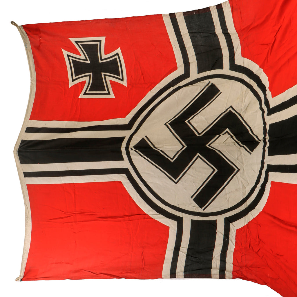 Original German WWII Kriegsmarine Reichskriegsflagge Naval Battle Flag by Württembergische Cattunmanufaktur, Size 8, 200cm x 335cm