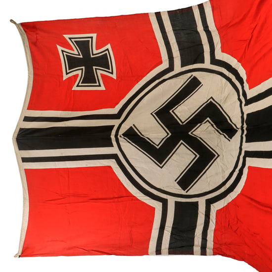 Original German WWII Kriegsmarine Reichskriegsflagge Naval Battle Flag by Württembergische Cattunmanufaktur, Size 8, 200cm x 335cm Original Items