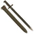 Original U.S. WWI WWII M1905 Springfield 16 inch Rifle Bayonet Marked R.I.A. with WWII M3 USN Mk I Scabbard - Dated 1906