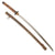 Original Late WWII Japanese Army Type 95 Wood "Pineapple" Handle NCO Katana Sword with Matching Scabbard, Serial No. 213034