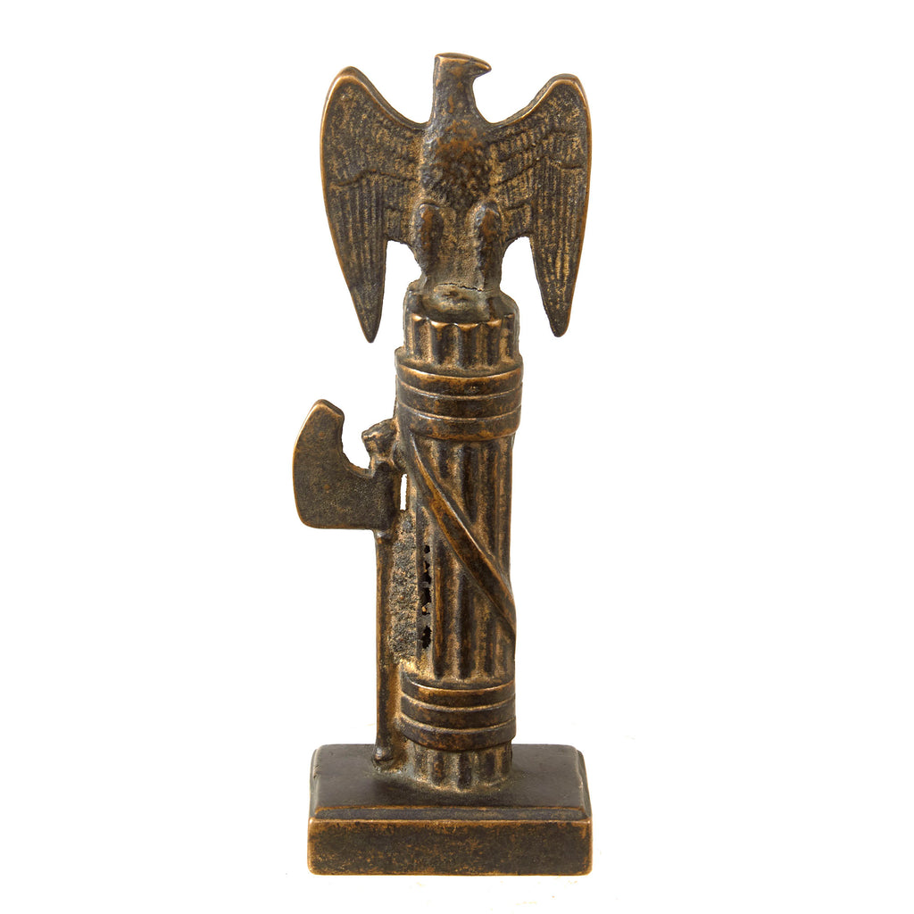 Original Italian WWII Era Bronze Fasces & Eagle Statue - 8 ½” Tall