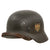 Original German WWII Heer Army Former Double Decal M35 Steel Helmet with Textured Overpaint, 1940 Dated 54cm Liner and Chinstrap, Stamped ET62