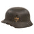 Original German WWII Heer Army Single Decal M40 Steel Helmet with Age Toned Eagle, 57cm Liner and Chinstrap, Stamped Q64, Lot No. T775