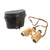 Original German WWII 6x30 Dienstglas Binoculars by Swarovski "cag" with Bakelite Case - Tan Finish & H/6400 Reticle