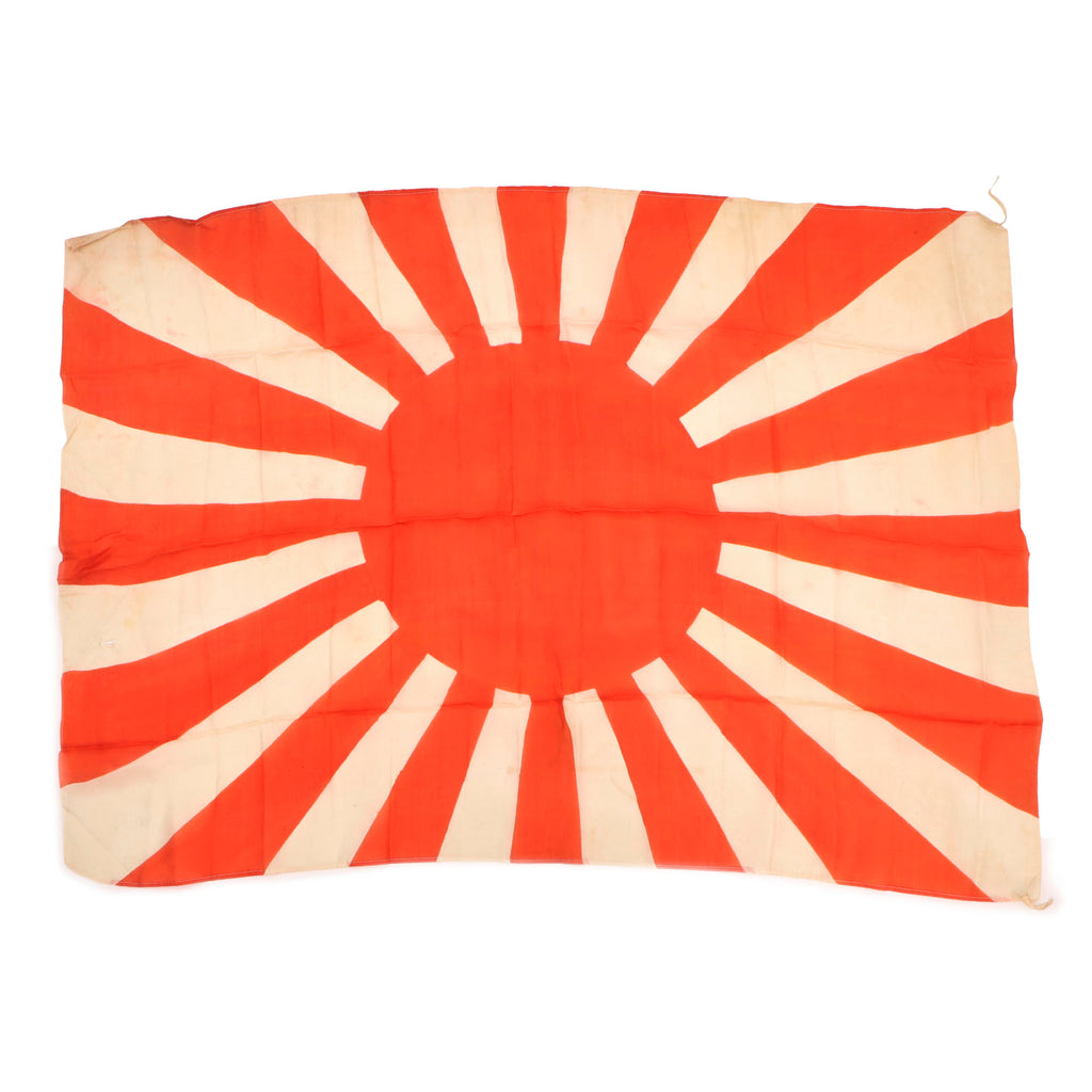 Original Imperial Japanese WWII Army Rising Sun War Flag with Original Corner Ties - 26 x 36 ½”