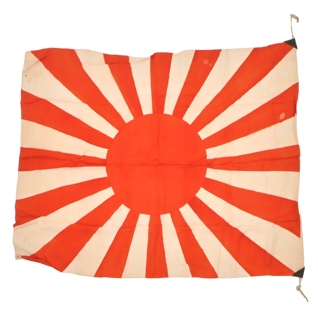 Original Imperial Japanese WWII Army Rising Sun War Flag with Original Corner Reinforcements & Tie Strings - 30 x 36” Original Items