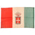 Original Italian WWII Small Kingdom of Italy Flag With Savoy Coat of Arms - 14 ⅜ x 23 ½”