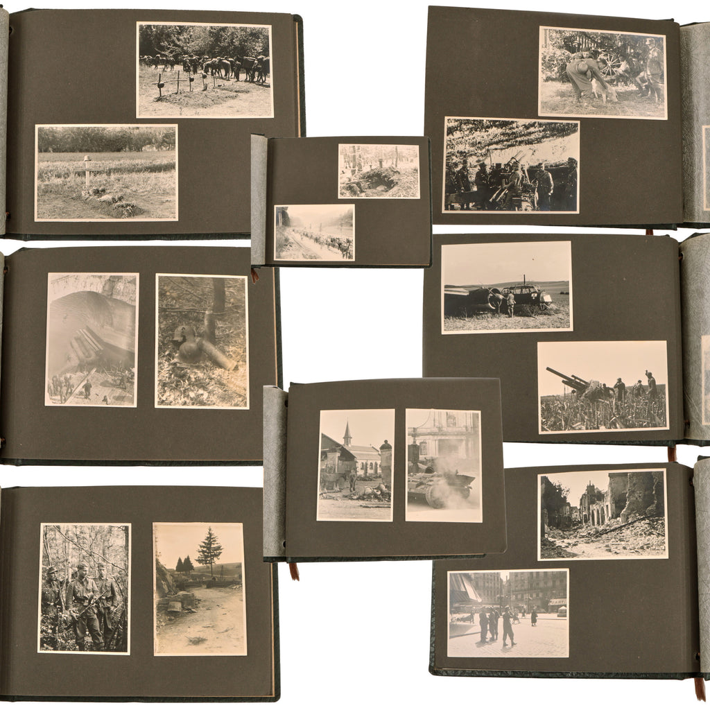 Original German WWII Gebirgsjäger 1940 French Campaign Photo Album with 73 Original Photographs - Armor, Engineers, Aircraft, Vehicles & Battlefield Scenes