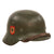 Original German WWII Ordnungspolizei Double Decal M35 Steel Combat Helmet with 1937 Dome Stamp, 1937 Dated 55cm Liner, and Broken Chinstrap, Stamped ET62