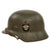 Original German WWII Ordnungspolizei Double Decal M35 Steel Combat Helmet with 1937 Dome Stamp, 1937 Dated 55cm Liner, and Broken Chinstrap, Stamped ET62