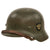 Original German WWII Ordnungspolizei Double Decal M35 Steel Combat Helmet with 1937 Dome Stamp, 1937 Dated 55cm Liner, and Broken Chinstrap, Stamped ET62