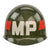 Original U.S. Vietnam War Era 47th Infantry Division Military Police M1 Helmet P64 Liner with Custom Metal Flake OD Paint