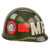 Original U.S. Vietnam War Era 47th Infantry Division Military Police M1 Helmet P64 Liner with Custom Metal Flake OD Paint