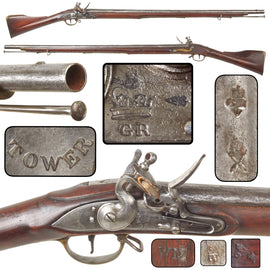 Original British Napoleonic Wars Pattern 1796 “India Pattern” Third Model Brown Bess Flintlock Musket with Board of Ordnance Marking, Circa 1800
