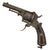 Original Belgian Civil War Era 7mm Pinfire Double Action Engraved Pocket Revolver with Folding Trigger, Circa 1860, Serial No. 13448