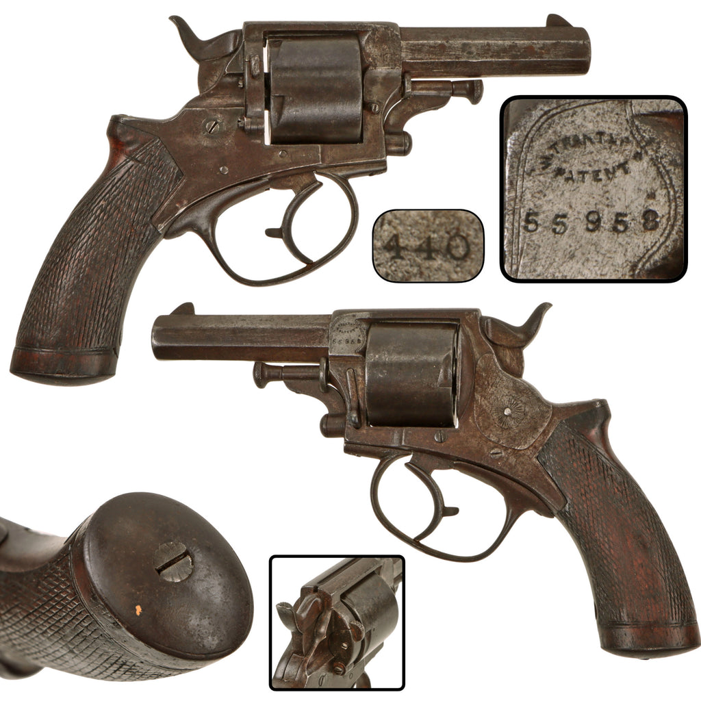 Original British Victorian Officer's Tranter Model 1868 .450 Adams Double Action Revolver with 3 1/4" Barrel, Serial No. 55958