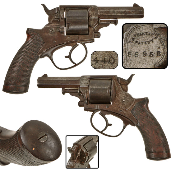 Original British Victorian Officer's Tranter Model 1868 .440 Rimfire Double Action Revolver with 3 1/4" Barrel, Serial No. 55958 Original Items