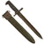 Original U.S. WWII 1942 Dated M1 Garand 10 inch Cut Down Bayonet by American Fork & Hoe (AFH) with M7 Scabbard - Cut Down By Utica Cutlery Original Items