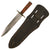 Original U.S. WWII Kennedy Brothers Style Double Edge Theater-Made Fighting Knife with Tooled Leather Scabbard Original Items