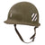 Original U.S. Cold War Era 3rd Infantry Division Painted Officer’s M1 Helmet with Matching Painted Depot-Reissued Firestone Liner Original Items