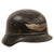 Original German WWII Luftschutz Civil Air Defense Beaded M40 Helmet Shell with Liner Remnants - Stamped Q64 Original Items