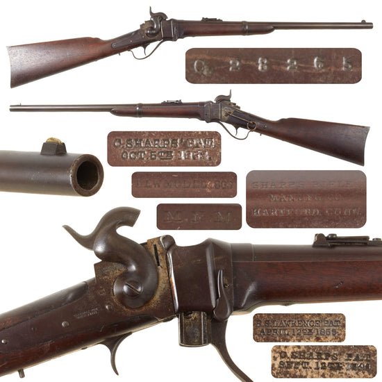 Original U.S. Civil War Sharps New Model 1863 Vertical Breech Saddle-Ring Carbine - Serial C,28265 - Unconverted Original Items