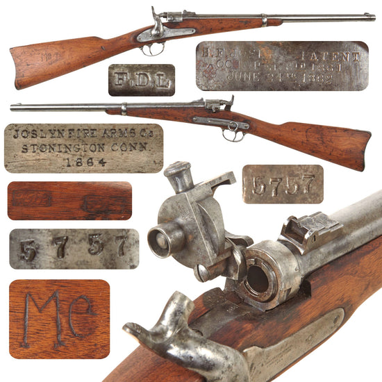Original U.S. Civil War Joslyn Firearms Co. M1864 Saddle Ring Carbine Serial 5757 with Excellent Bore - dated 1864 Original Items