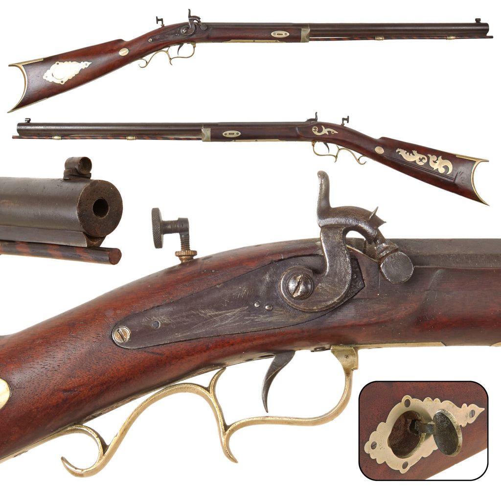 Original U.S. Civil War Era Half Stocked Child Sized Percussion Target Rifle with Single Set Trigger - circa 1850 Original Items