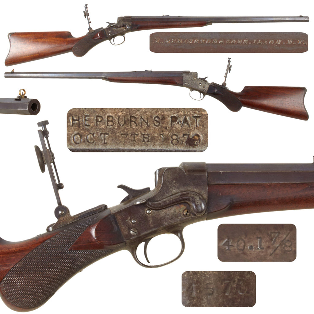 Original U.S. Remington-Hepburn No.3 Falling Block Target Sporting Rifle in .40-50 Sharps Straight Caliber with Aperture Sight - Serial 4570 Original Items