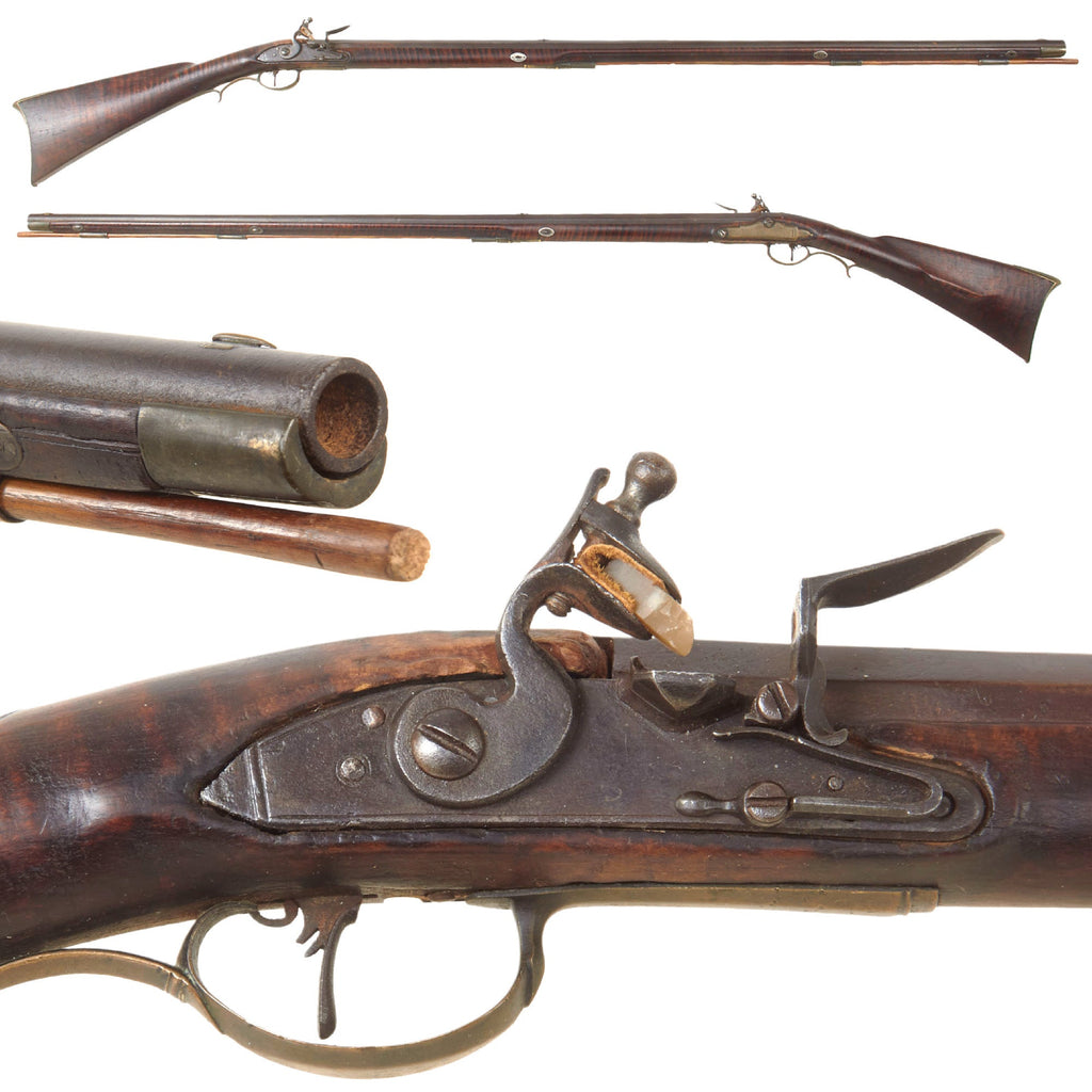 Original U.S. Pennsylvania Bucks County 32 Bore Flintlock Fowling Piece with Full Flame Maple Stock - Circa 1780 Original Items