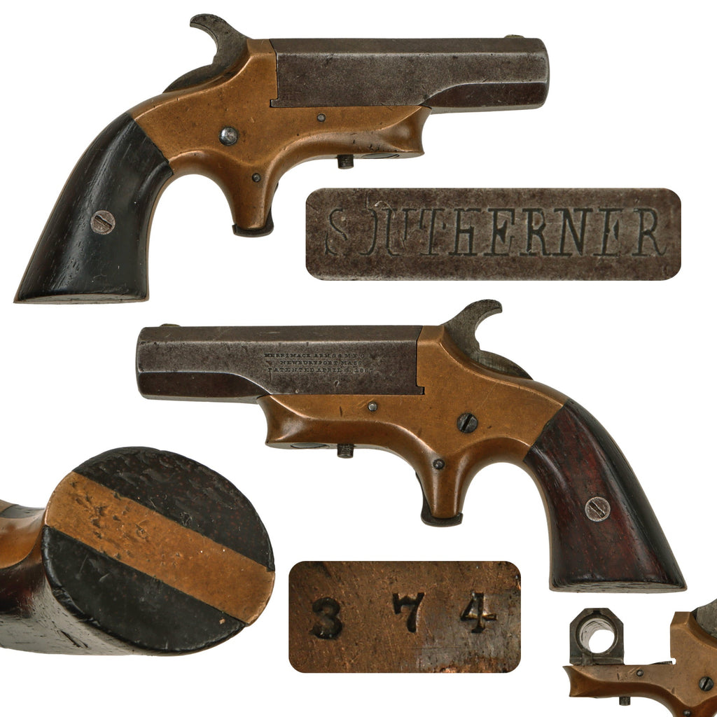 Original U.S. "Southerner" .41cal. Rimfire Single Shot Derringer Pistol by Merimack Arms & Mfg. Co. - Matching Serial 374 Original Items
