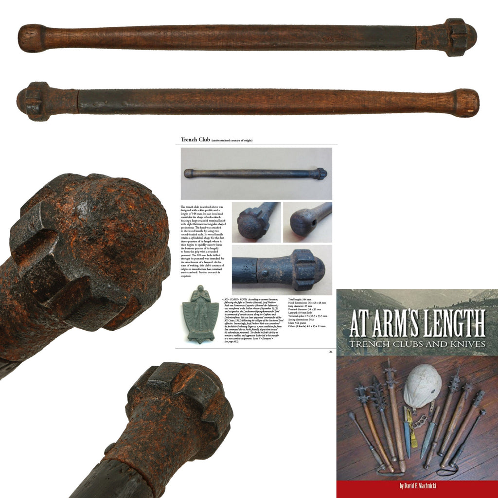 Original German WWI Trench Raiding Club with Eierhandgranate-Shaped Head - Featured in “At Arms Length: Trench Clubs and Knives Volume I” by David F. Machnicki - Only Known Example of Type Original Items