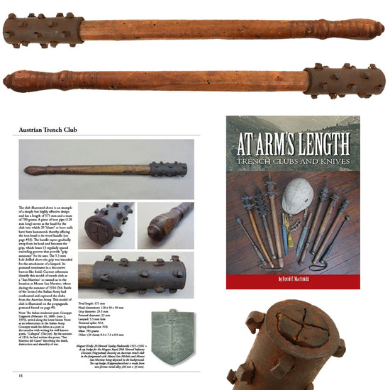 Original Austro-Hungarian WWI San Martino Model Trench Raiding Club - Featured in “At Arms Length: Trench Clubs and Knives” by David F. Machnicki Original Items