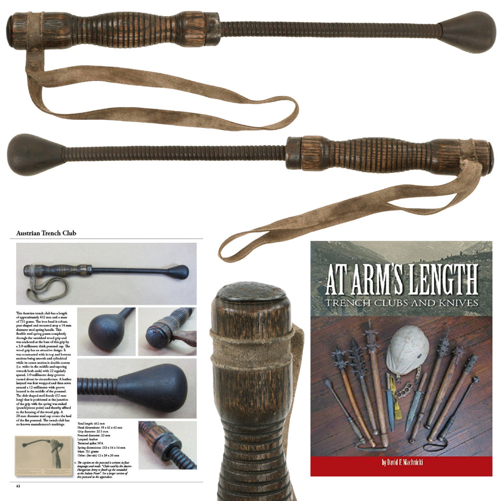 Original Austro-Hungarian WWI Spring Handle Trench Raiding Mace with Original Leather Lanyard - Featured in “At Arms Length: Trench Clubs & Knives” Volume I by David F. Machnicki Original Items