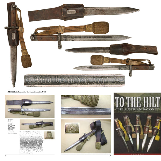 Original Austrian WWI Mannlicher M1895 NCO Bayonet by ŒWG Steyr with Hook Quillon, “Loyal Until Death” Etched Blade & Troddle Knot - Featured in To The Hilt The Austrian Bayonet by David F. Machnicki Original Items